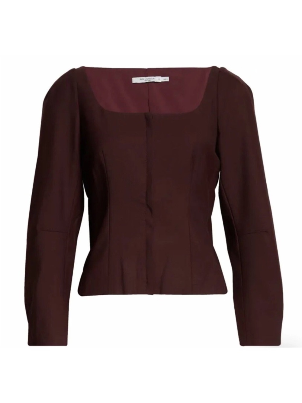 MM.LaFleur Dawn 1.0 Sharkskin Garnet Burgundy Square Neck Top Size 6 NWT